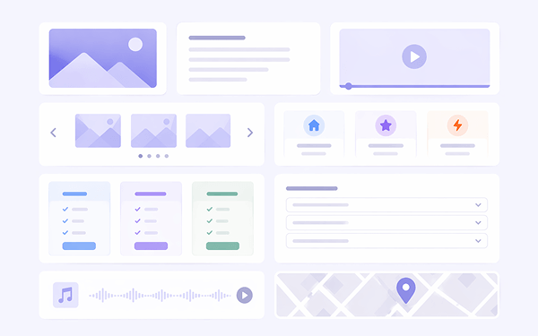 Content blocks available on the Bento.me app