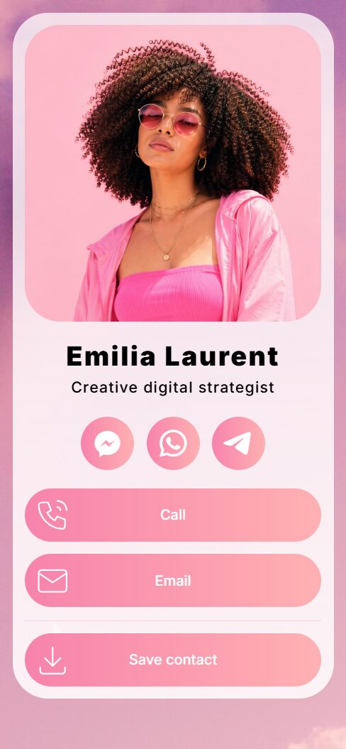 Template for a digital business card.