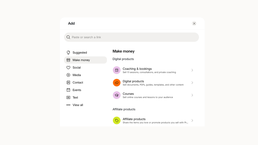 Linktree's monetization features